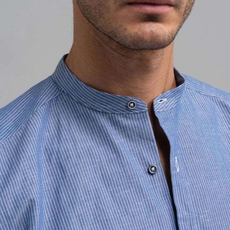 Camicia uomo con collo alla coreana